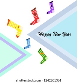 christmas card, christmas sock, vector background