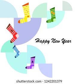 christmas card, christmas sock, vector background
