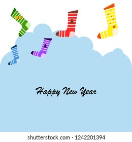 christmas card, christmas sock, vector background