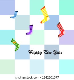 christmas card, christmas sock, vector background