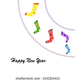 christmas card, christmas sock, vector background