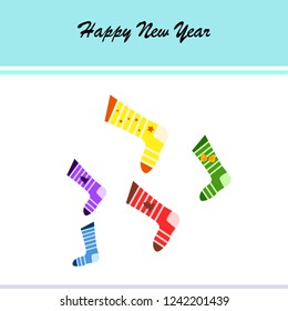 christmas card, christmas sock, vector background