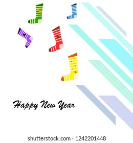 christmas card, christmas sock, vector background