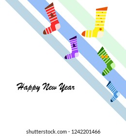 christmas card, christmas sock, vector background