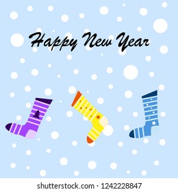 christmas card, christmas sock, vector background