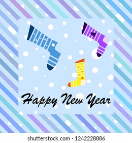 christmas card, christmas sock, vector background
