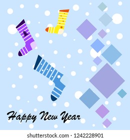 christmas card, christmas sock, vector background