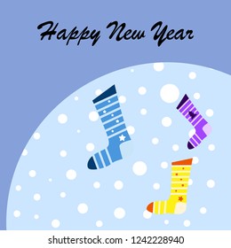christmas card, christmas sock, vector background