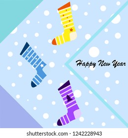 christmas card, christmas sock, vector background