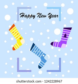 christmas card, christmas sock, vector background
