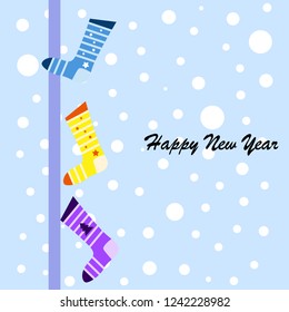 christmas card, christmas sock, vector background