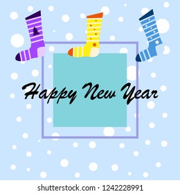 christmas card, christmas sock, vector background