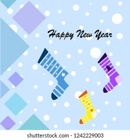 christmas card, christmas sock, vector background