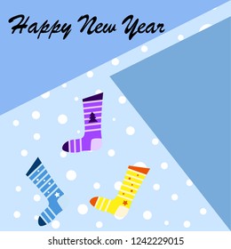 christmas card, christmas sock, vector background