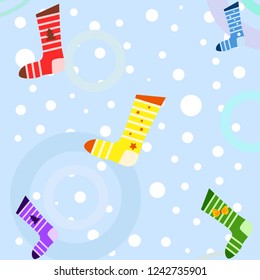 christmas card, christmas sock, vector background