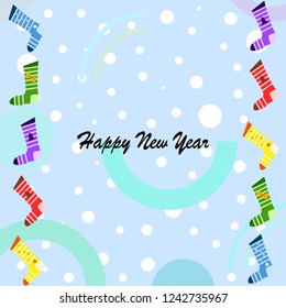 christmas card, christmas sock, vector background