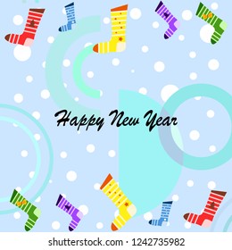 christmas card, christmas sock, vector background