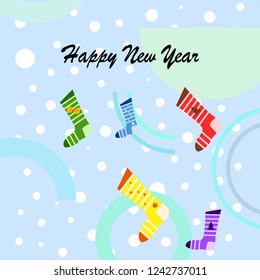 christmas card, christmas sock, vector background