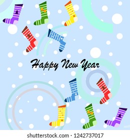 christmas card, christmas sock, vector background