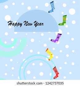 christmas card, christmas sock, vector background