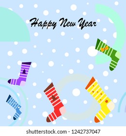 christmas card, christmas sock, vector background