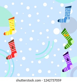christmas card, christmas sock, vector background