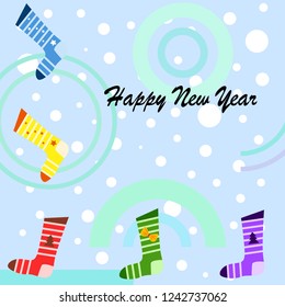 christmas card, christmas sock, vector background