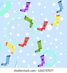 christmas card, christmas sock, vector background