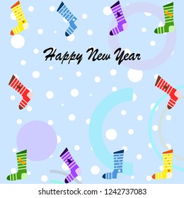 christmas card, christmas sock, vector background