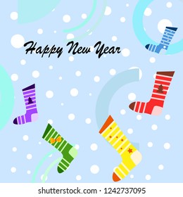 christmas card, christmas sock, vector background