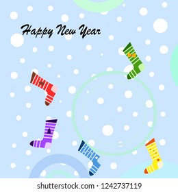 christmas card, christmas sock, vector background