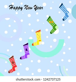 christmas card, christmas sock, vector background