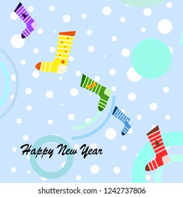 christmas card, christmas sock, vector background