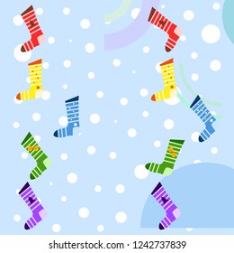 christmas card, christmas sock, vector background
