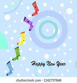 christmas card, christmas sock, vector background