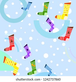 christmas card, christmas sock, vector background