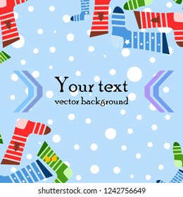 christmas card, christmas sock, vector background