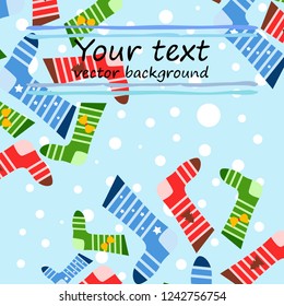 christmas card, christmas sock, vector background