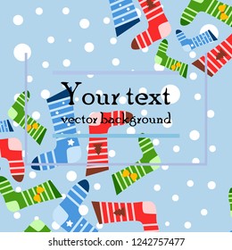 christmas card, christmas sock, vector background