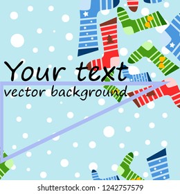 christmas card, christmas sock, vector background