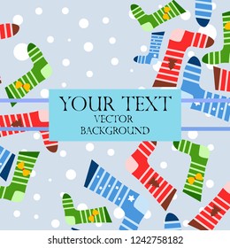 christmas card, christmas sock, vector background