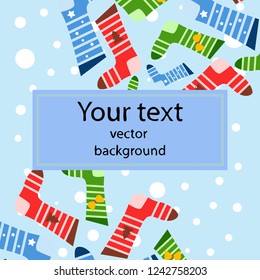 christmas card, christmas sock, vector background