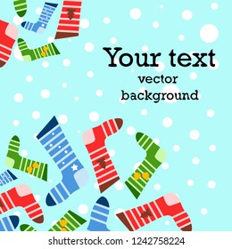 christmas card, christmas sock, vector background