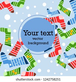 christmas card, christmas sock, vector background