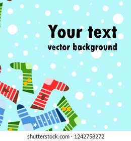 christmas card, christmas sock, vector background
