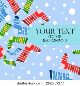 christmas card, christmas sock, vector background