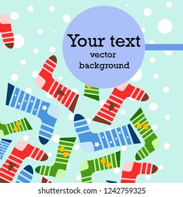 christmas card, christmas sock, vector background