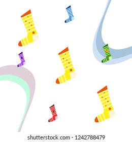 christmas card, christmas sock, vector background