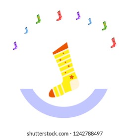 christmas card, christmas sock, vector background