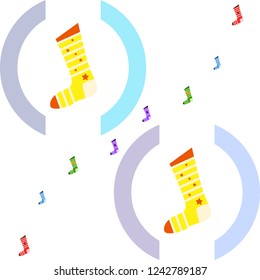 christmas card, christmas sock, vector background